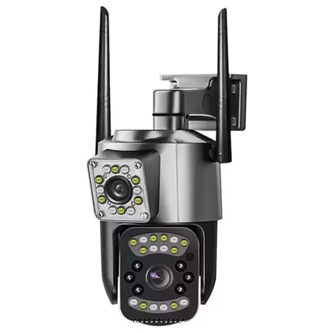 Cámara de Seguridad Doble Lente WiFi de Pared