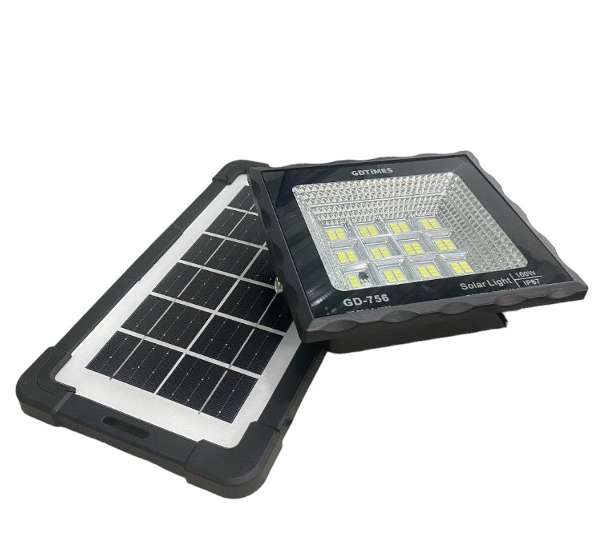 Kit Reflector 100W + Panel Solar + Control Remoto Con Temporizador - Útil Inovador GDTimes