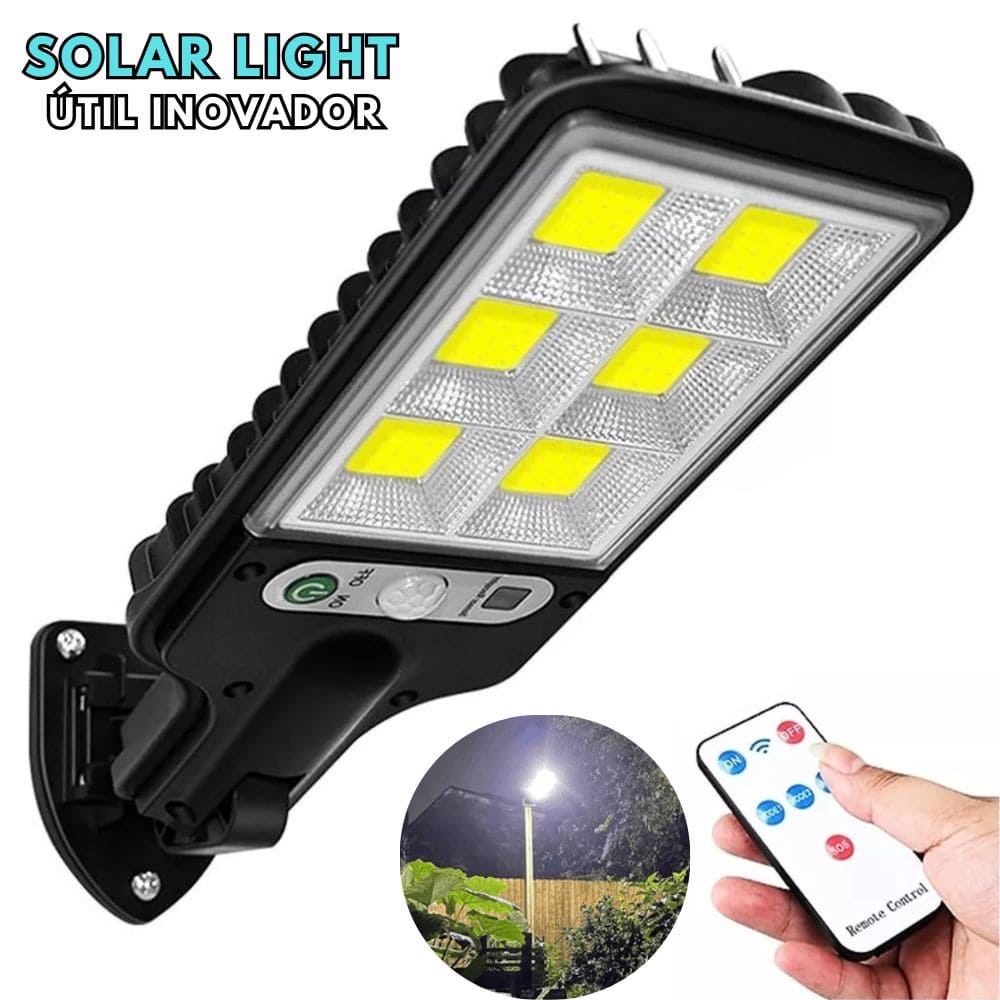 Lámpara Reflectora LED Con Energía Solar, Sensor de Movimiento, Batería Recargable y Control Remoto