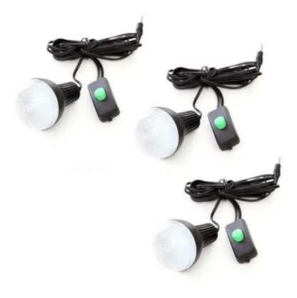 Kit Panel Solar + 3 Bombillos de 3W + Módulo Con Batería y Linterna + Cable Multiuso + Cable de Corriente
