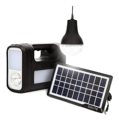 Kit Panel Solar + 3 Bombillos de 3W + Módulo Con Batería y Linterna + Cable Multiuso + Cable de Corriente