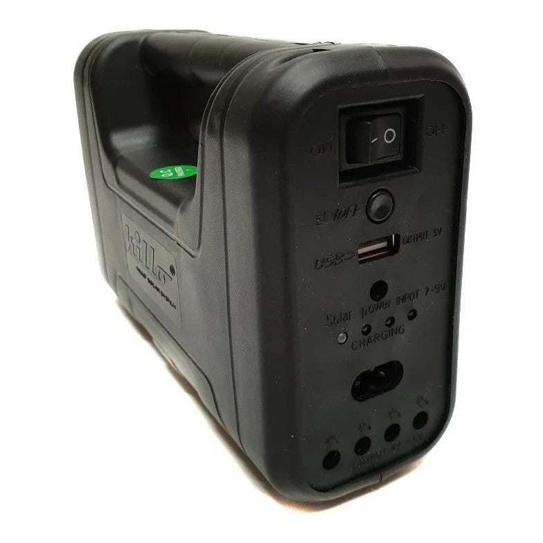 Kit Panel Solar + 4 Bombillos de 3W + Módulo Con Batería y Linterna + Cable Multiuso + Cable de Corriente