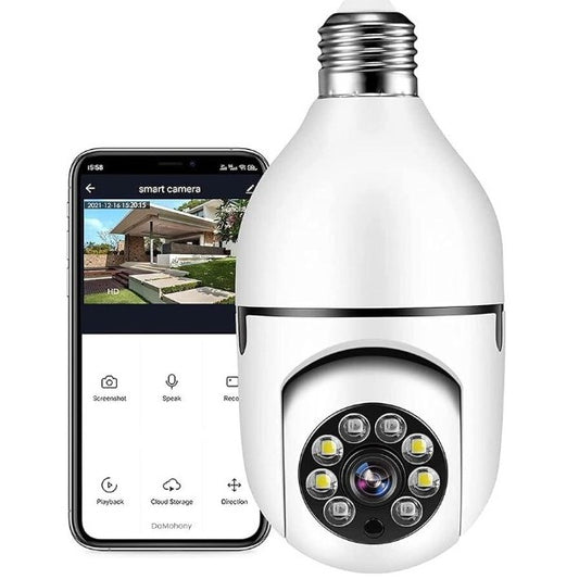 Cámara de Seguridad WiFi Tipo Bombillo de Techo