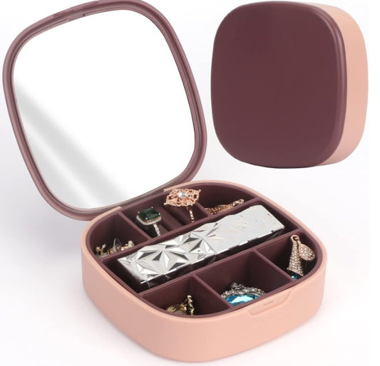 Mini Joyero de Viaje Con Espejo Para Mujer