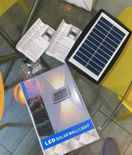 Lámpara Solar LED 9W Recargable Para Pared de Ambiente Gourment