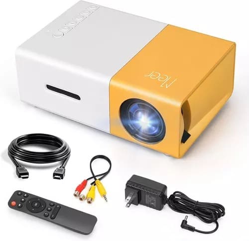 Mini Proyector de Video Portátil 1080p 400 Lúmenes con Altavoz y HDMI/USB/AV/SD