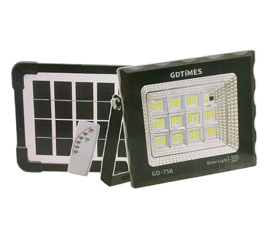 Kit Reflector 100W + Panel Solar + Control Remoto Con Temporizador - Útil Inovador GDTimes