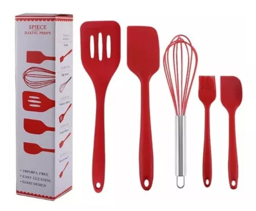 Set De Utensilios De Cocina De Silicona Para Hornear, 5 Piez